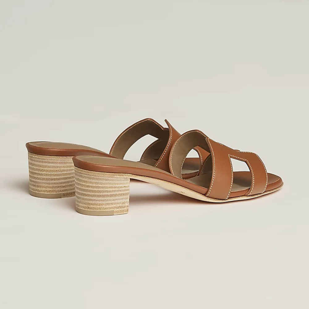 Hermes Oasis Brown Heel Sandal-2