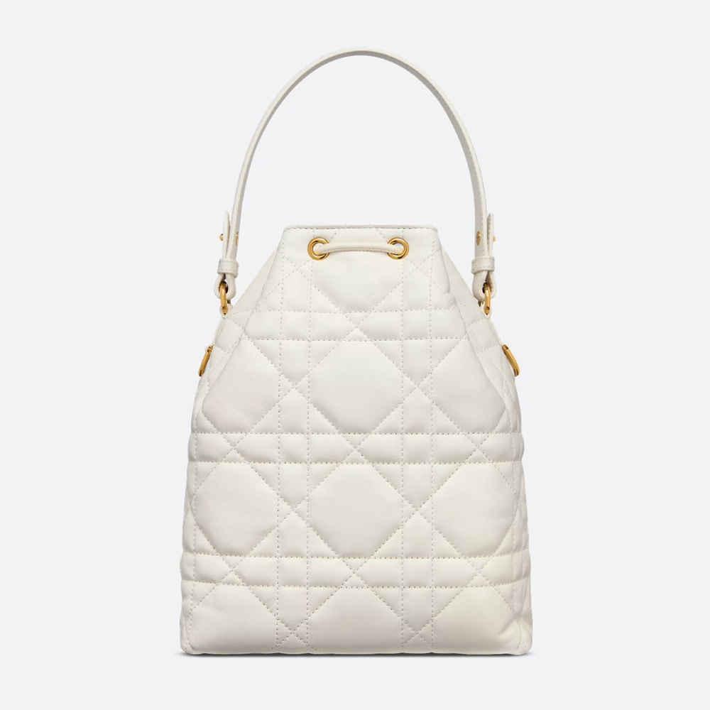 Dior Caro Mini White Bucket Bag-1