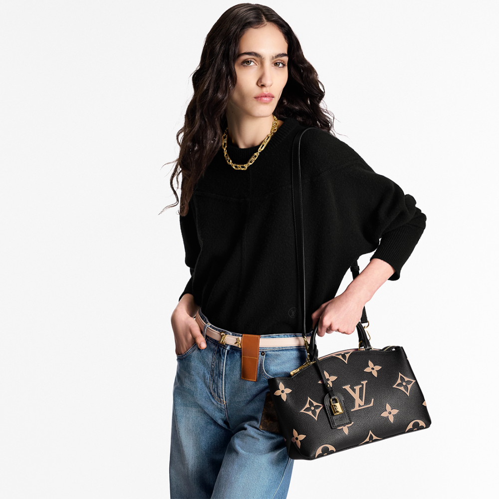 Louis Vuitton Montaigne Black Leather Bag-6