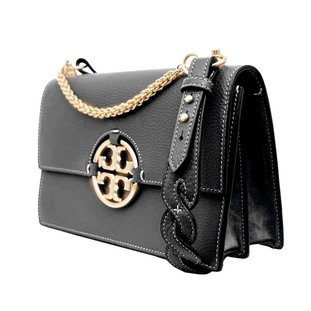 Tory Burch Small Eleanor Black Canvas Bag-1
