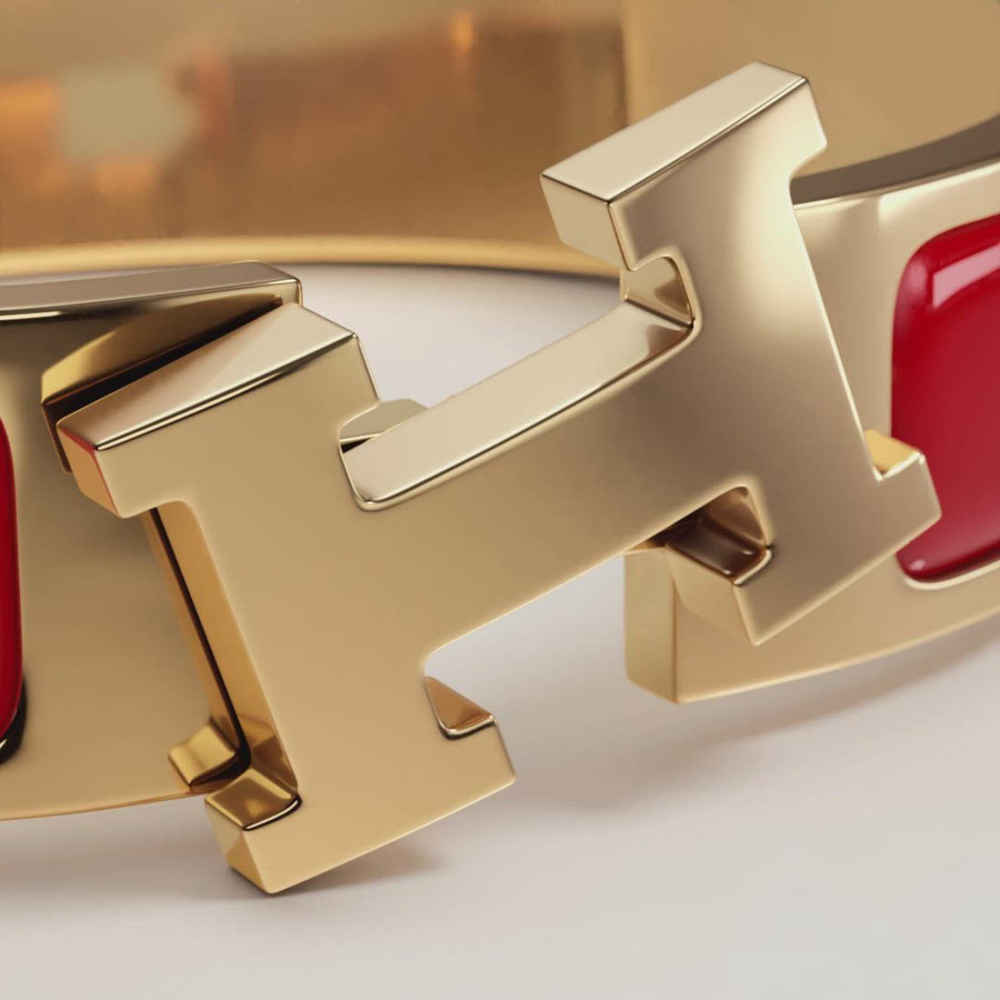 Hermes Red Clic H Bracelet-thumb-2