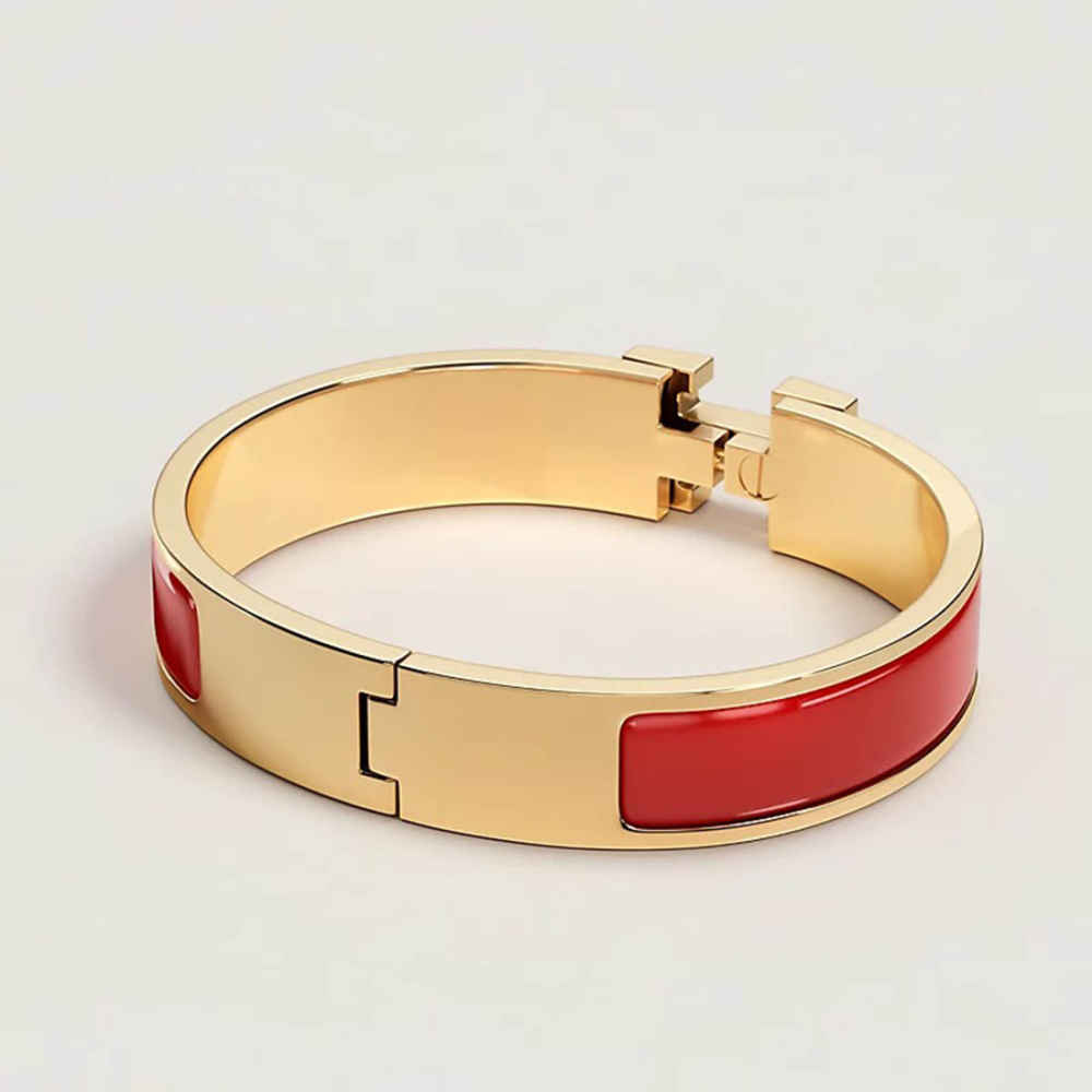 Hermes Red Clic H Bracelet-thumb-1
