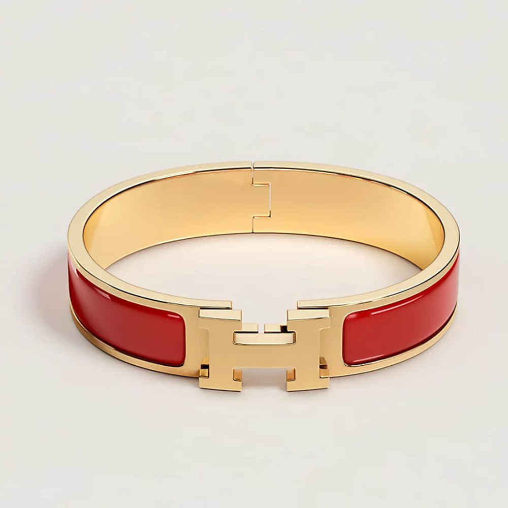 Hermes Red Clic H Bracelet-thumb-0