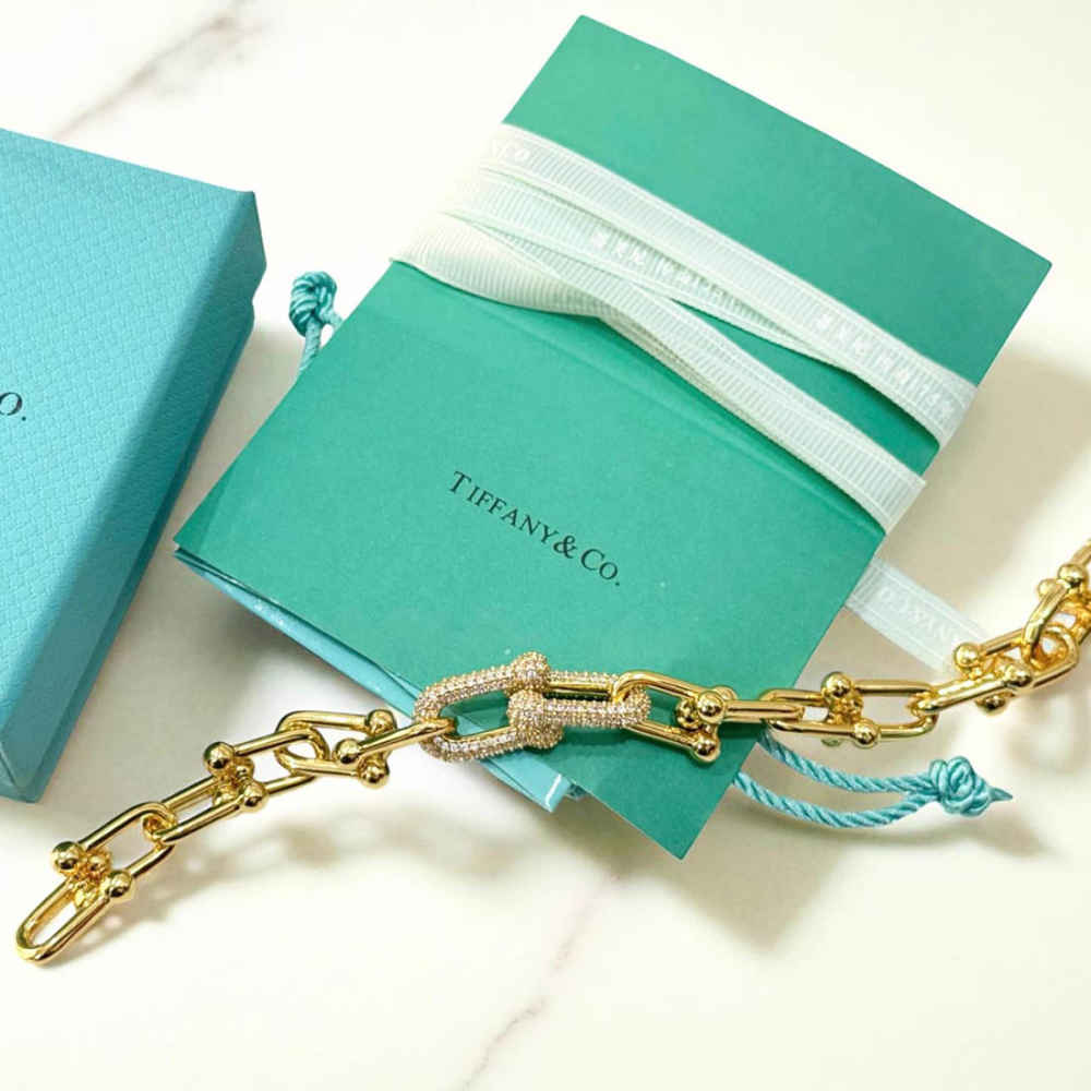 Tiffany & Co Gold Color HardWear Large Link Bracelet-thumb-0