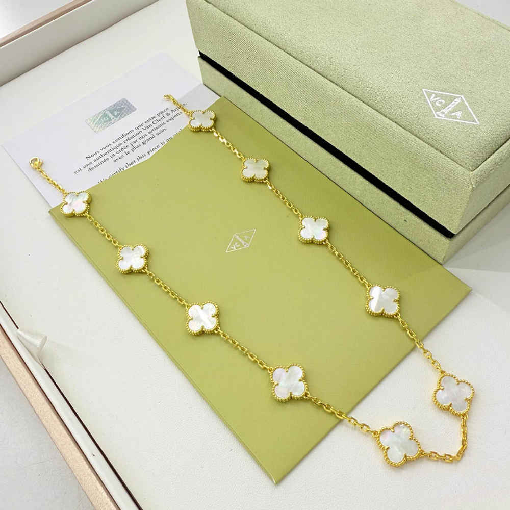 Van Cleef Alhambra White Necklace-thumb-0