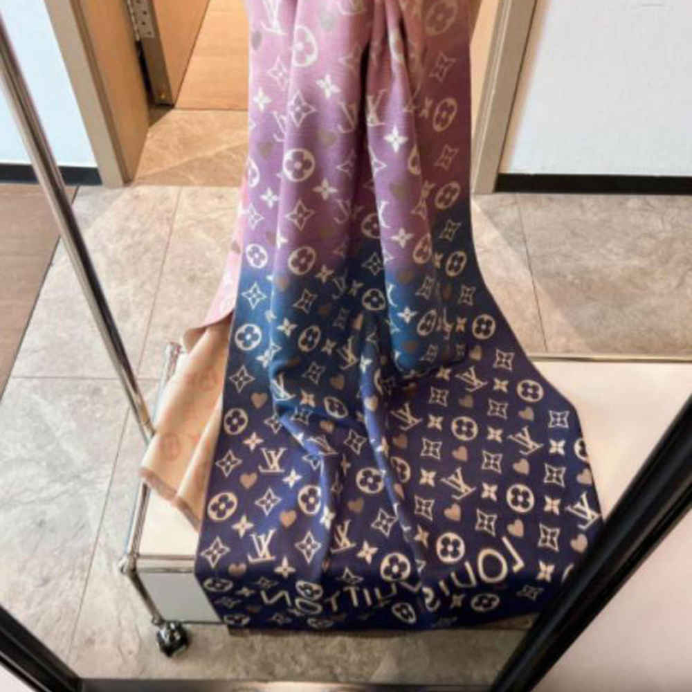 Louis Vuitton Designer Blue Ombre Stole-thumb-0