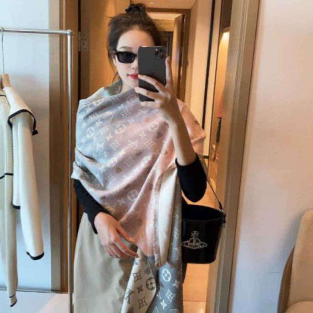 Louis Vuitton Designer Pink Ombre Stole-thumb-2