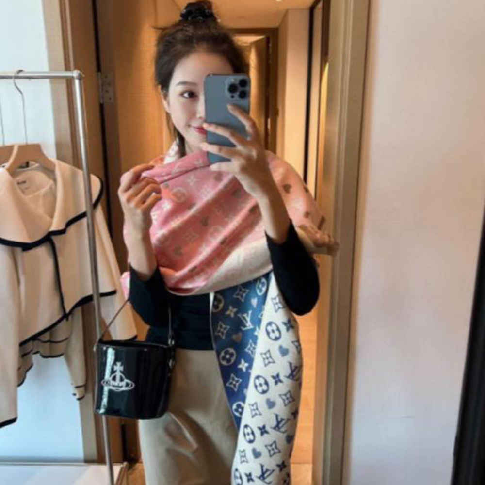 Louis Vuitton Designer Pink Ombre Stole-thumb-0