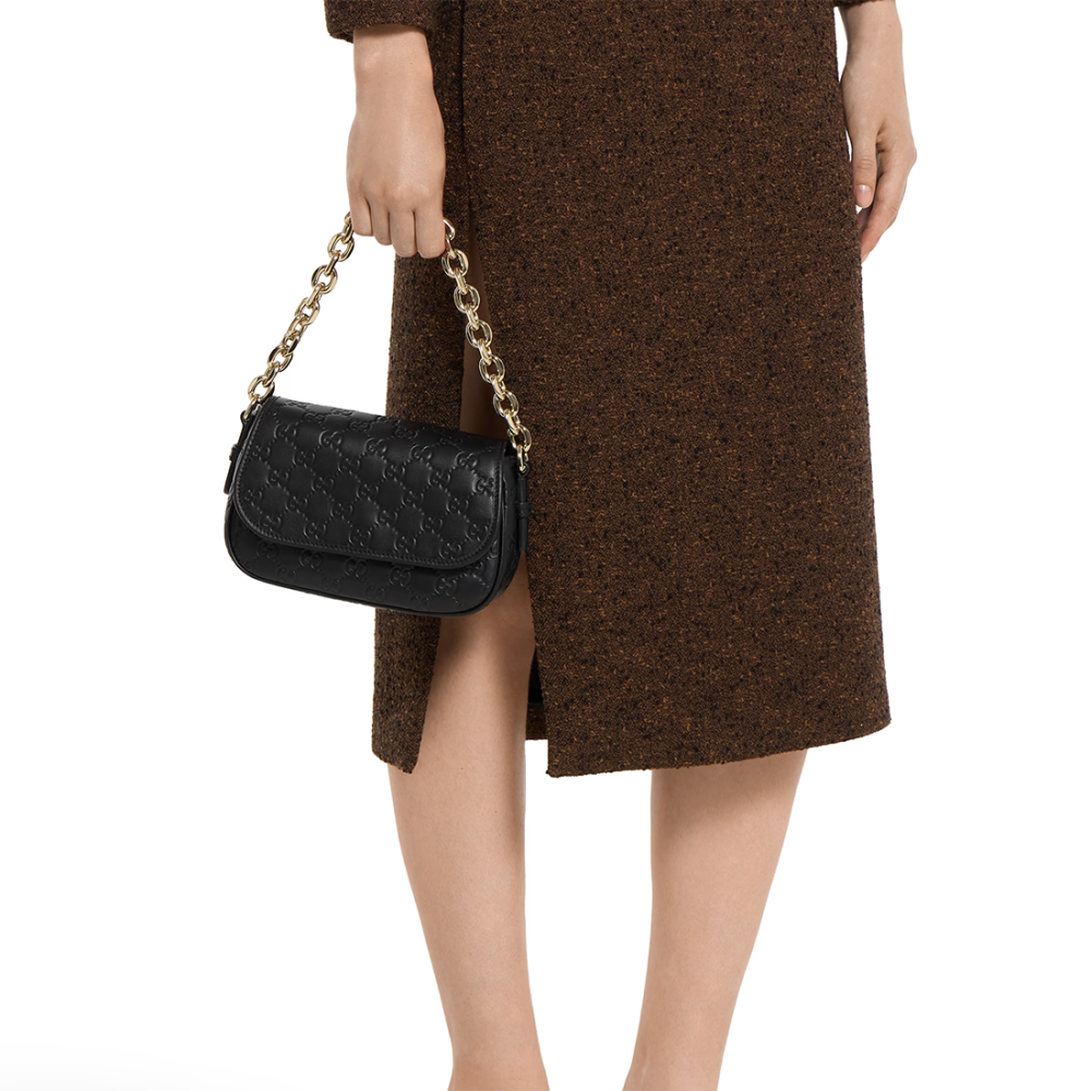 Gucci Emblem Black Sling Bag-7