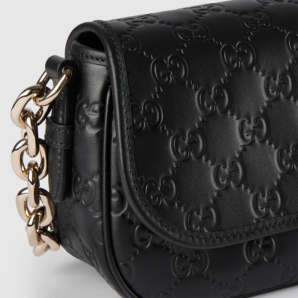 Gucci Emblem Black Sling Bag-5