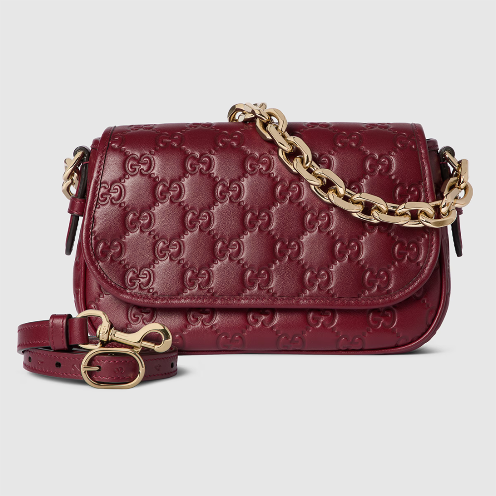 Gucci Emblem Wine Sling Bag-3