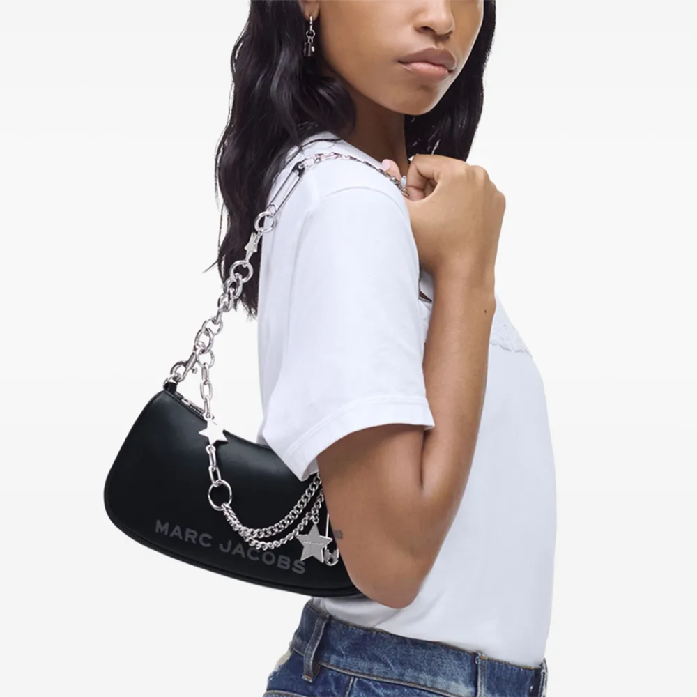 Marc Jacobs The Star Charm Leather Black Shoulder Bag-4