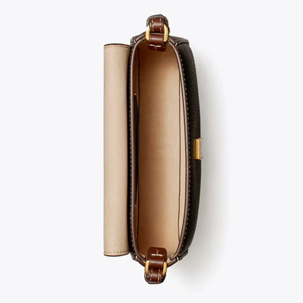 Tory Burch Small Felix Two Way Hanging Brown Handbag-2