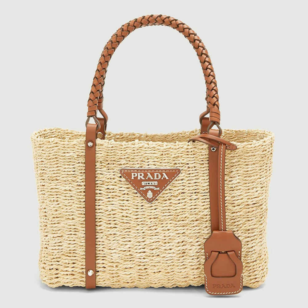 Prada Jute Basket Tote Bag-1