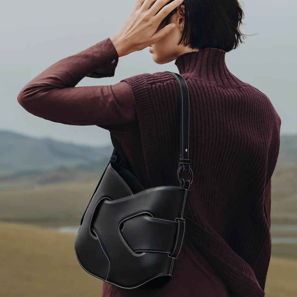 Polene Nodde Black Hobo Bag-2