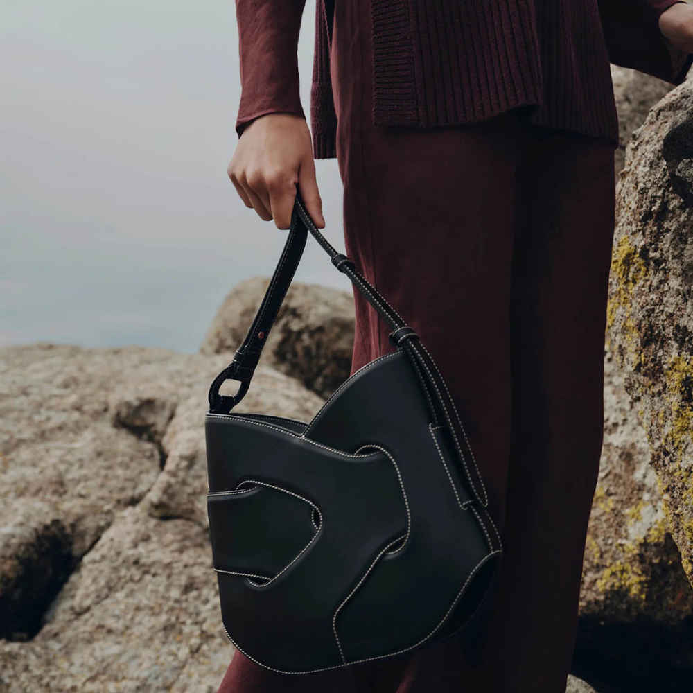 Polene Nodde Black Hobo Bag-3