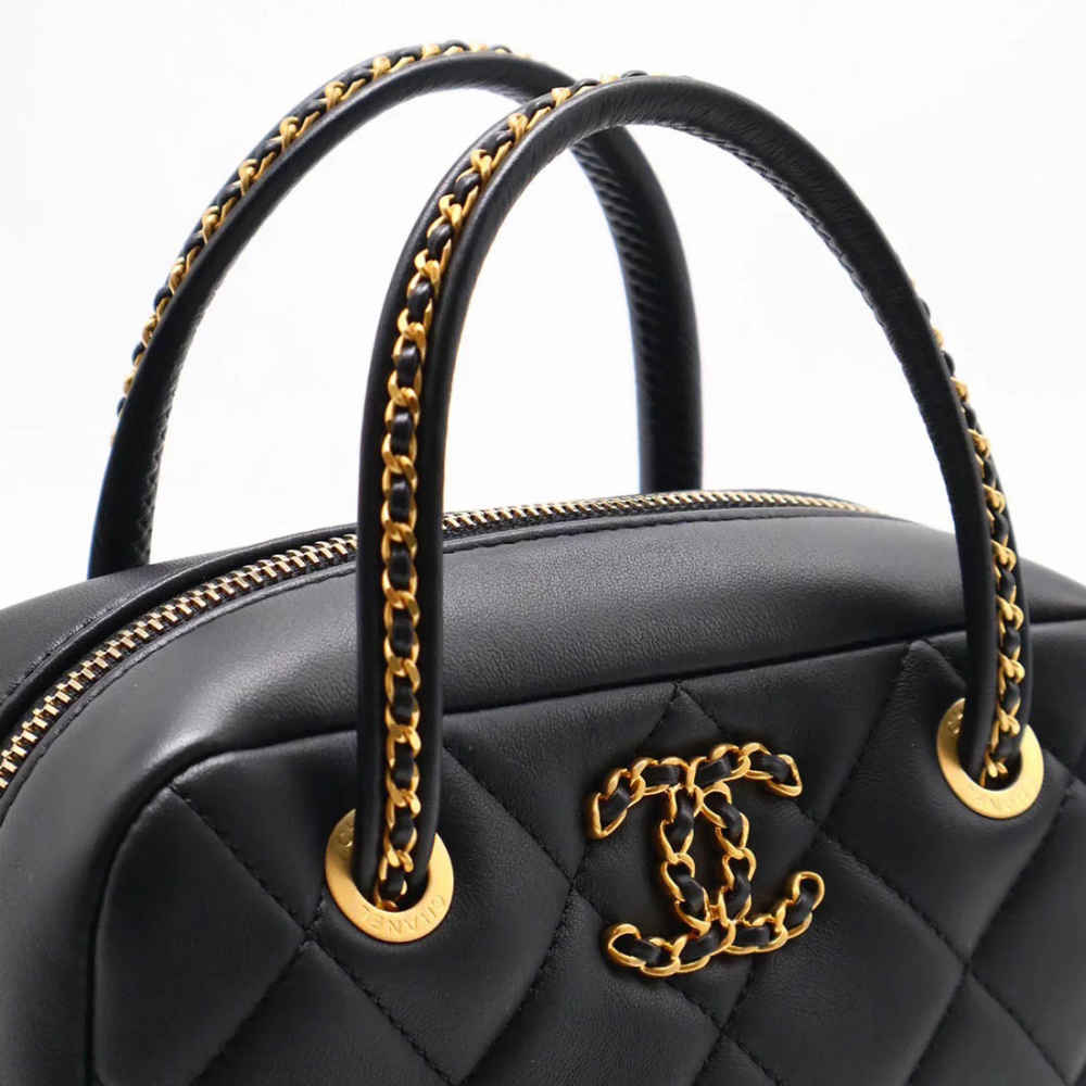 Chanel Small Black Bowling Bag-4