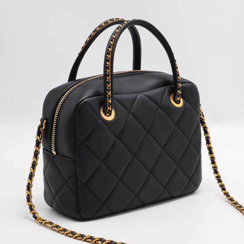 Chanel Small Black Bowling Bag-2