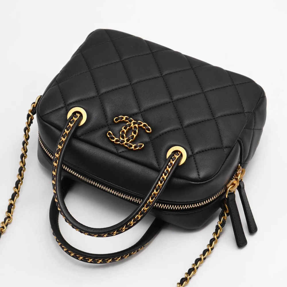 Chanel Small Black Bowling Bag-3