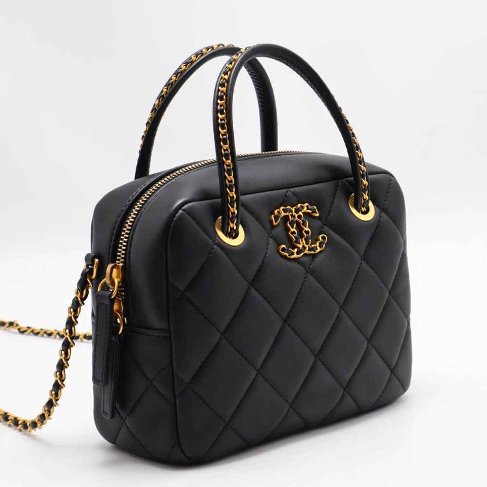 Chanel Small Black Bowling Bag-1