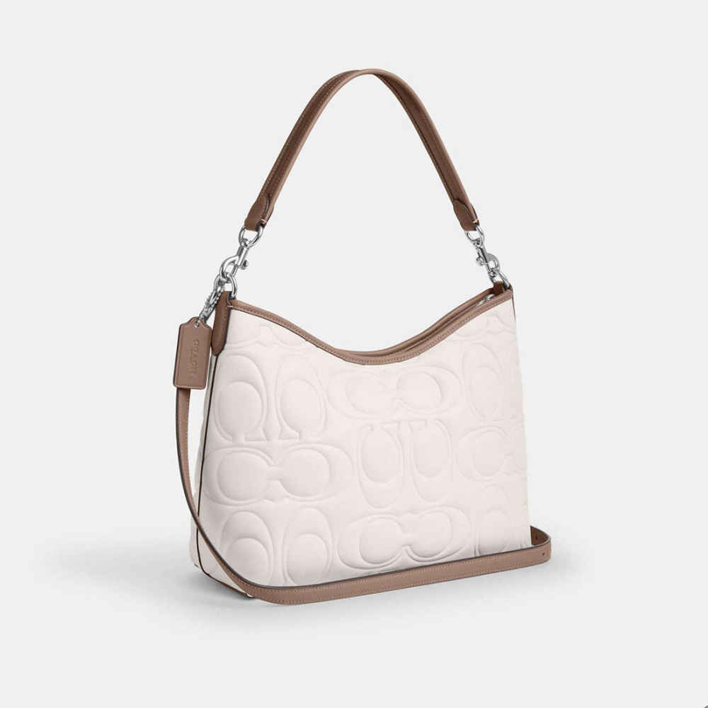 Coach Emboss Laurel White Hobo Bag-1