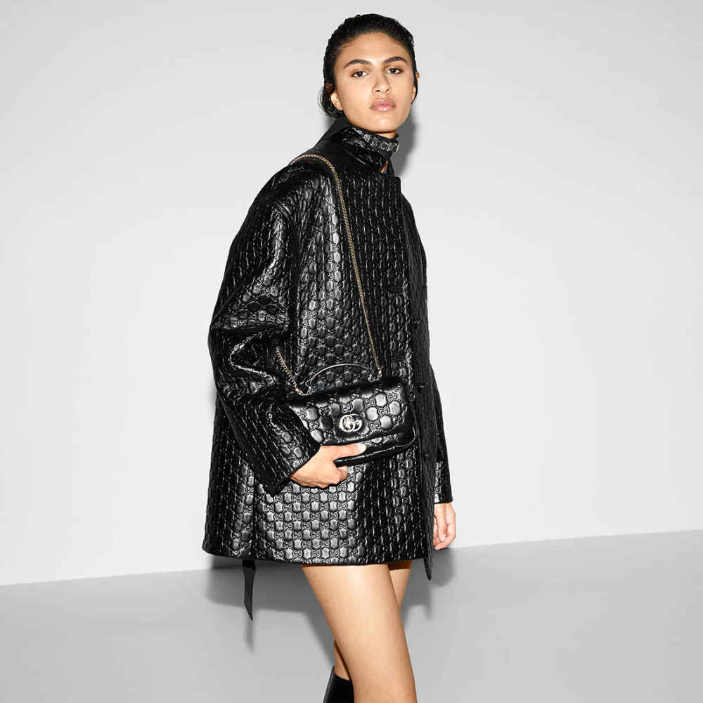 Gucci GG Milano Top Handle Black Shoulder Bag-9