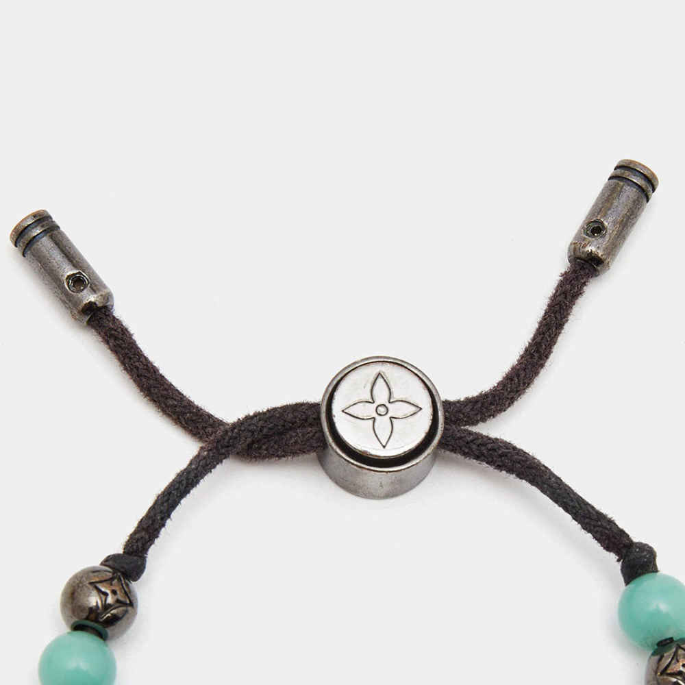 Louis Vuitton Blue Stone Adjustable String Bracelet-thumb-2
