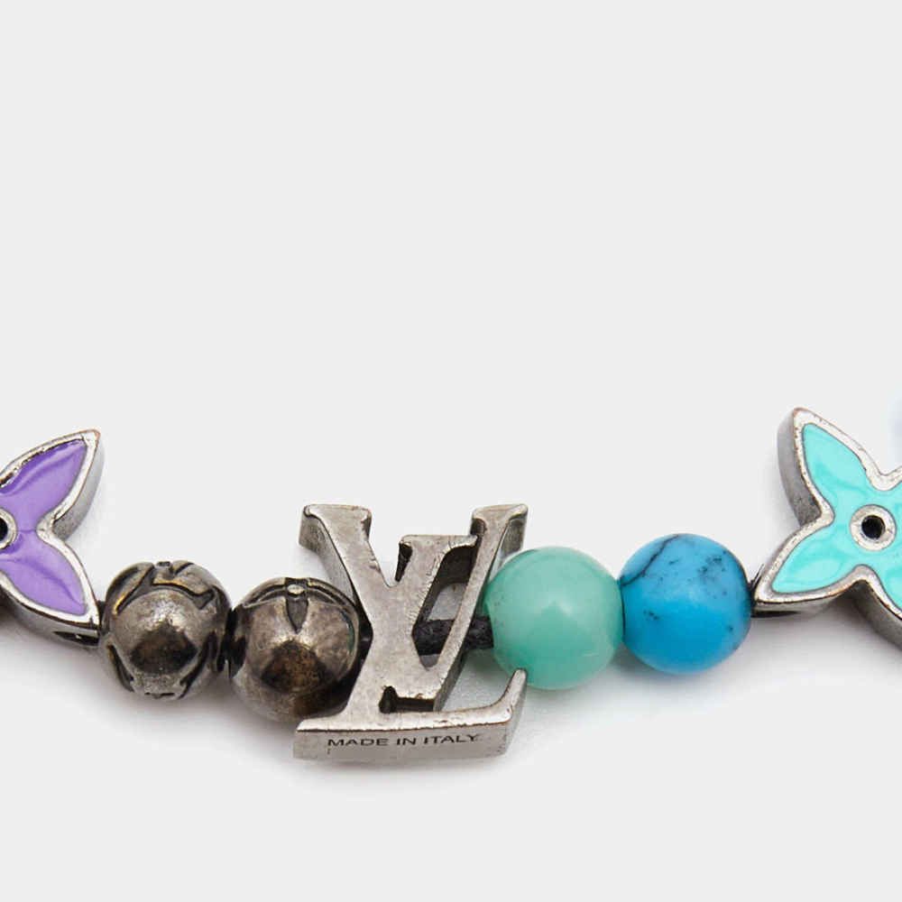 Louis Vuitton Blue Stone Adjustable String Bracelet-thumb-1
