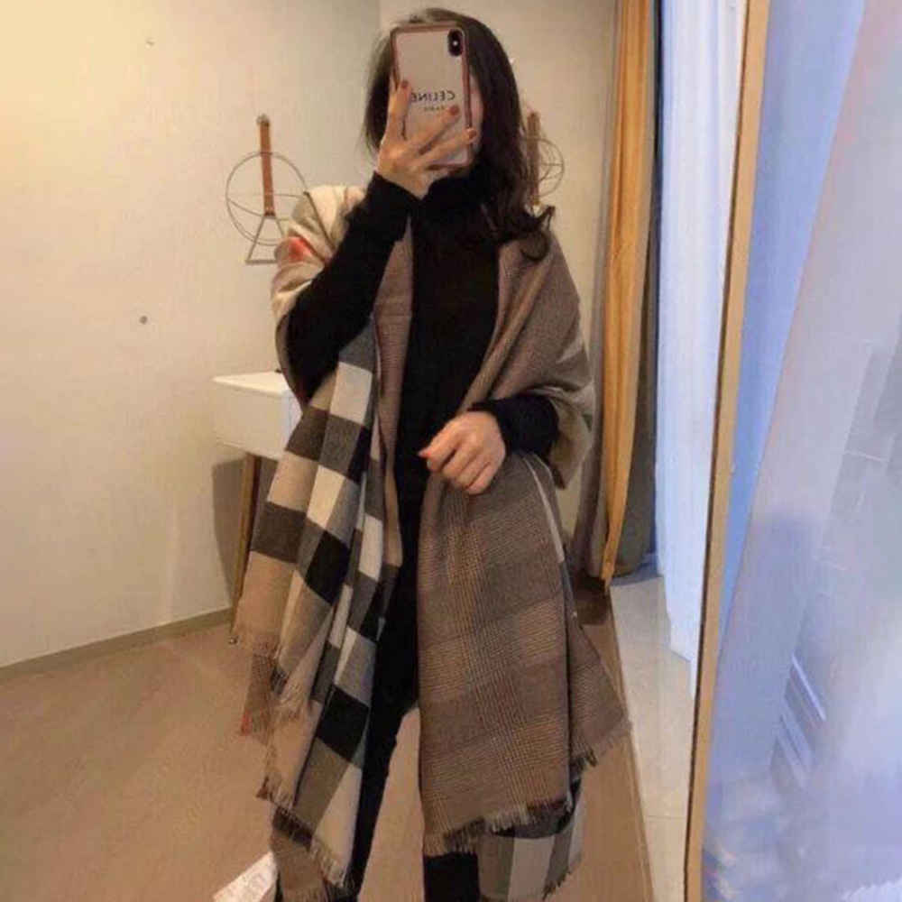 Burberry Designer Reversible Brown Silk Stole-thumb-3