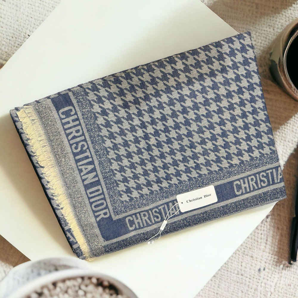 Christian Dior Premium Quality Blue Silk Stole-2