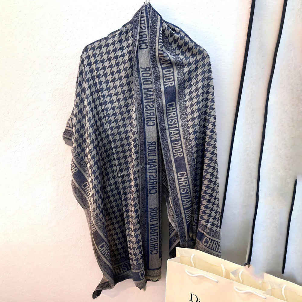 Christian Dior Premium Quality Blue Silk Stole-1