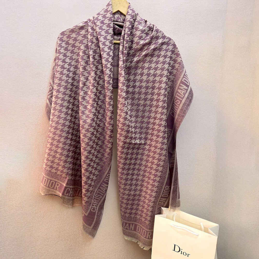 Christian Dior Premium Quality Purple Silk Stole-2