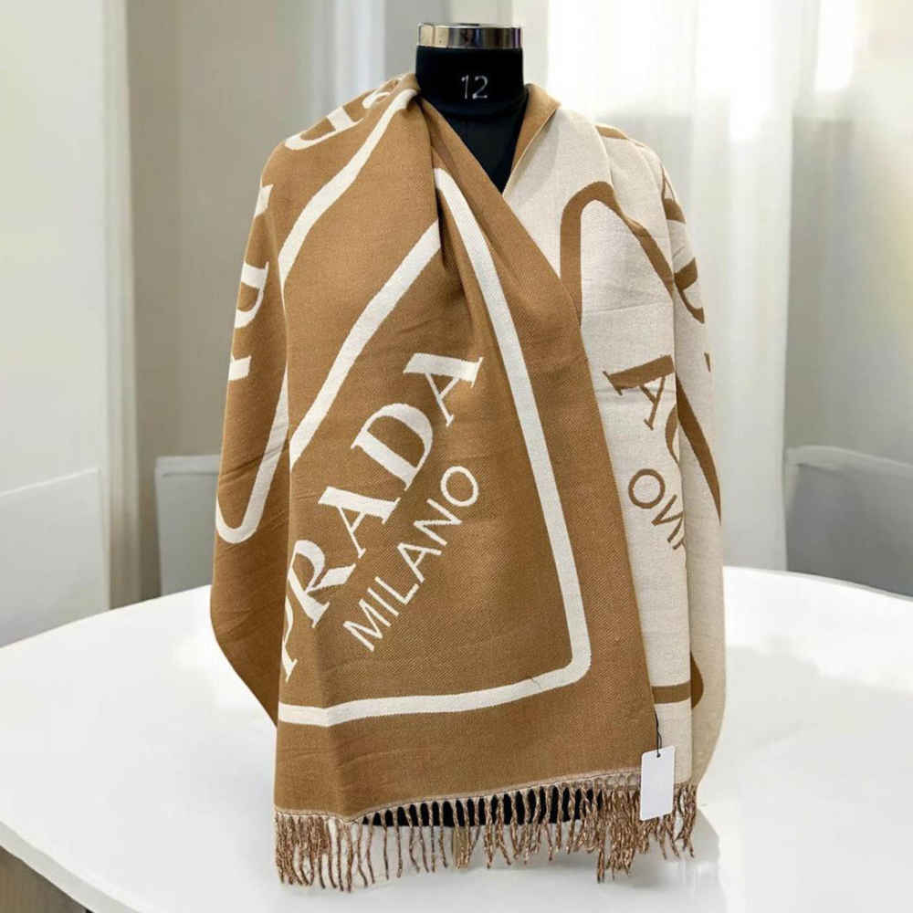 Prada Milano Symbole Reversible Wool-Cashmere Scarf-thumb-0