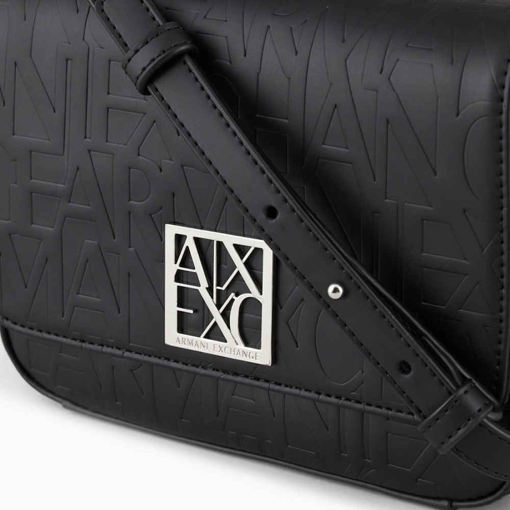 Armani Exchange Emboss Logo Black Sling Bag-3