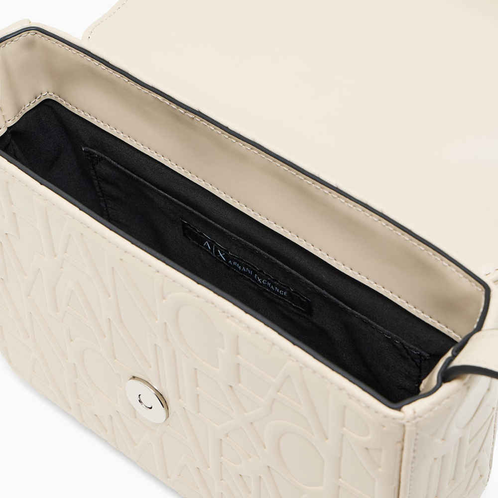 Armani Exchange Emboss Logo White Sling Bag-4