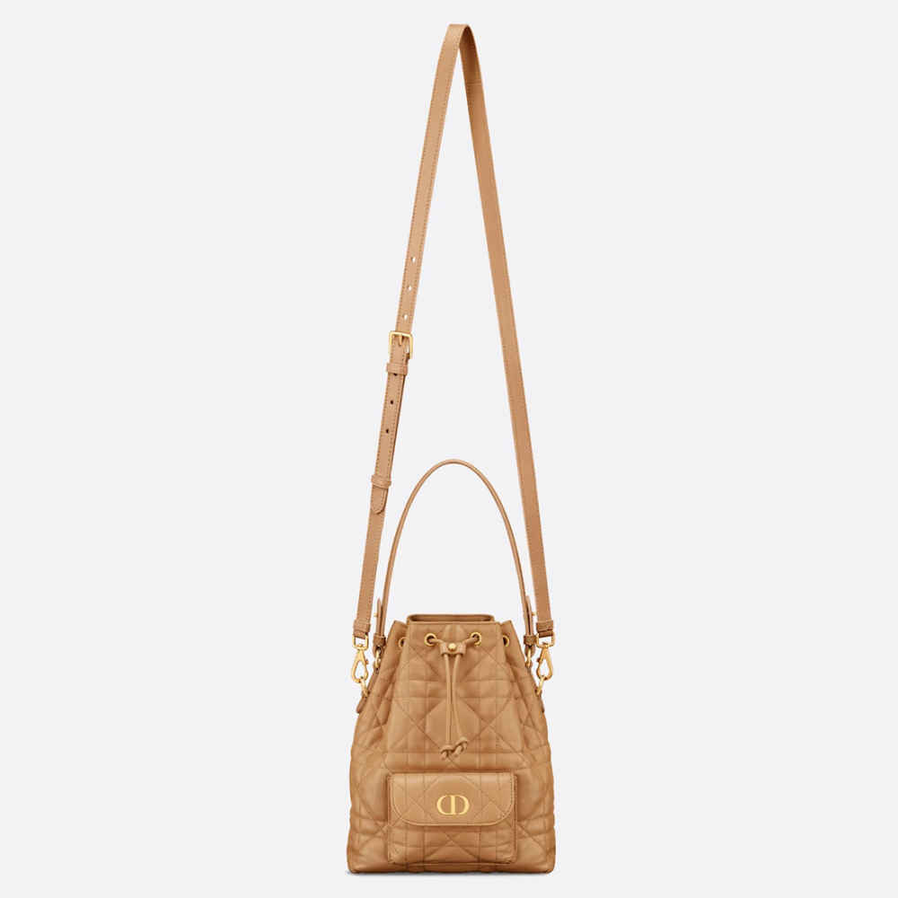 Dior Caro Mini Brown Bucket Bag-4