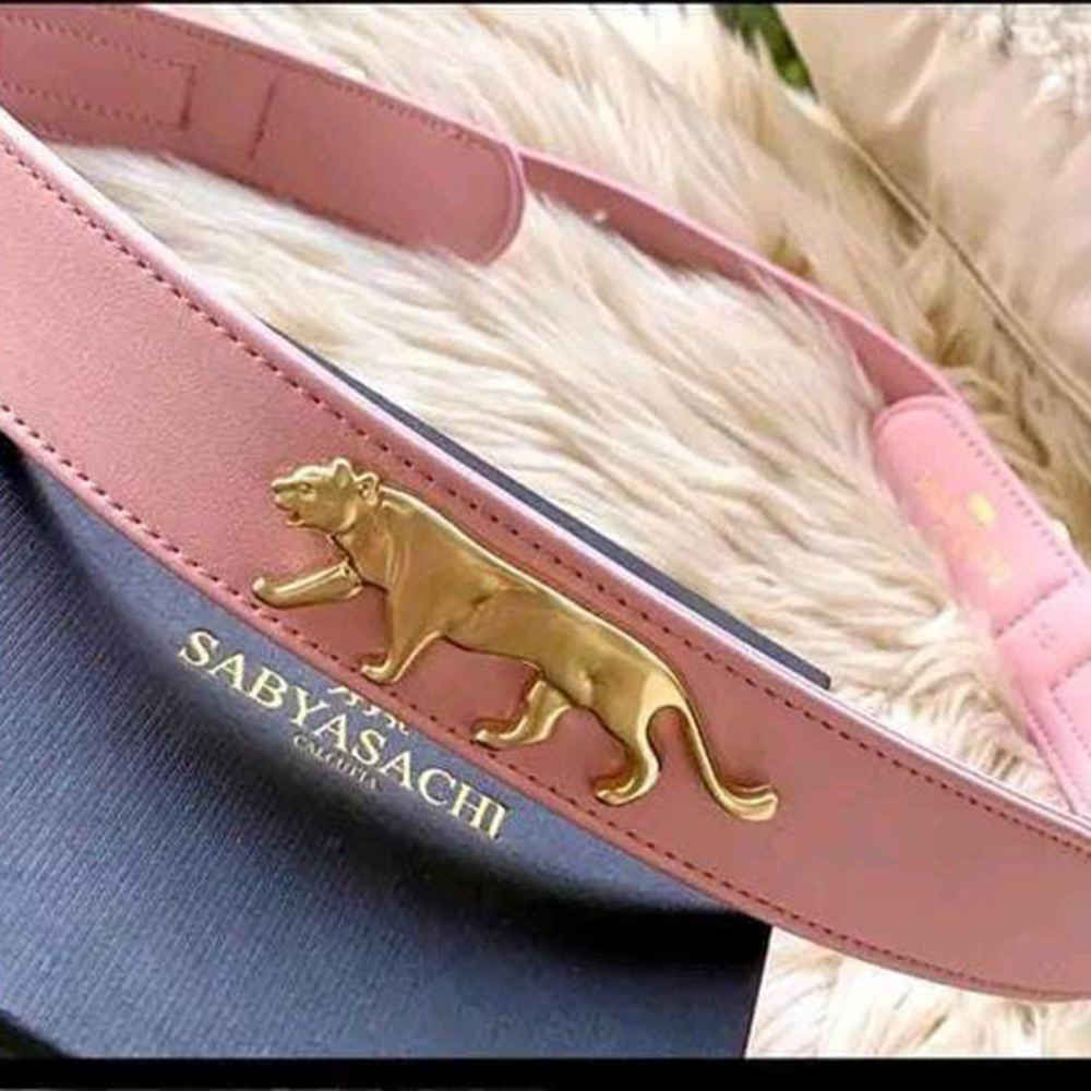 Sabyasachi Royal Bengal Tiger Logo Pink Belt-thumb-2