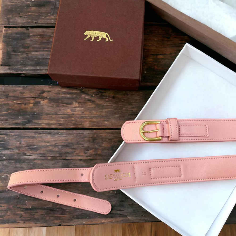 Sabyasachi Royal Bengal Tiger Logo Pink Belt-thumb-3