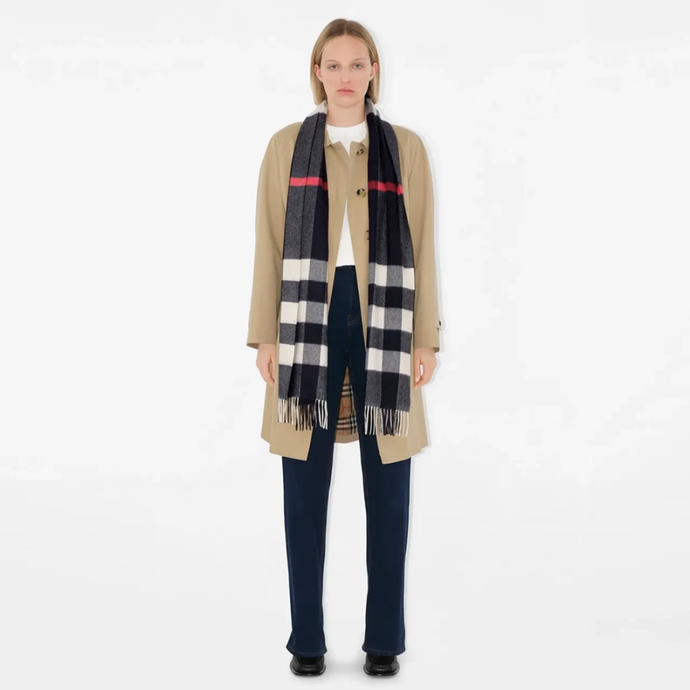 Burberry Check Cashmere Black Scarf-1