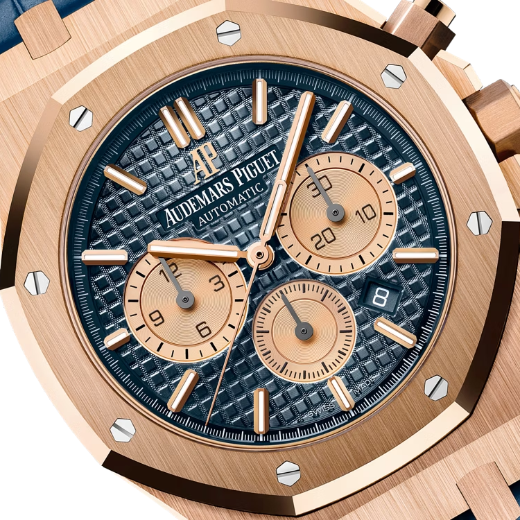 Audemars Piguet Royal Oak Selfwinding Chronograph Rose Gold Blue Index 41mm Blue Leather 26331OR.OO.D315CR.01-1