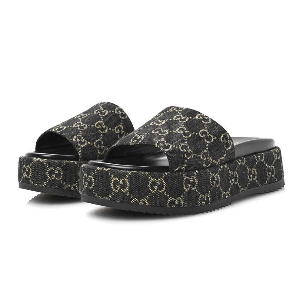 Gucci Black Premium Quality Women's Flat Sandals-1