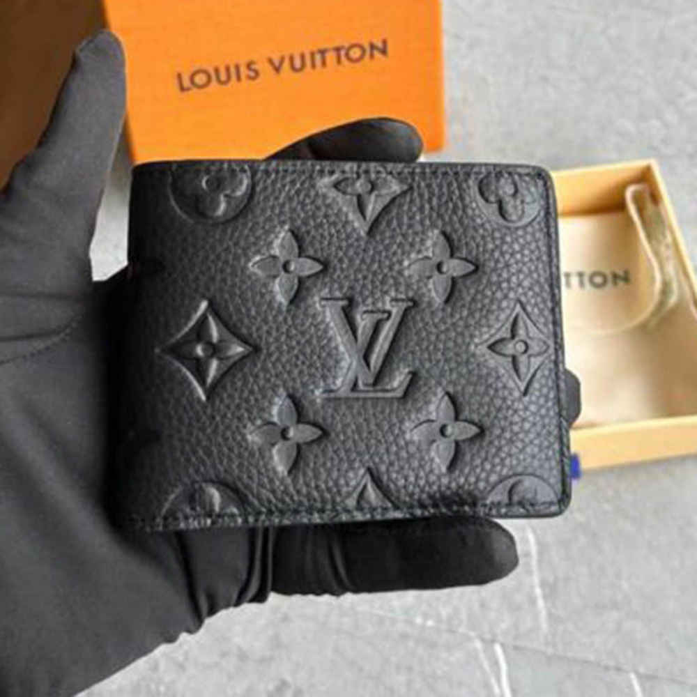 Louis Vuitton Black Premium Compact Wallet-thumb-0