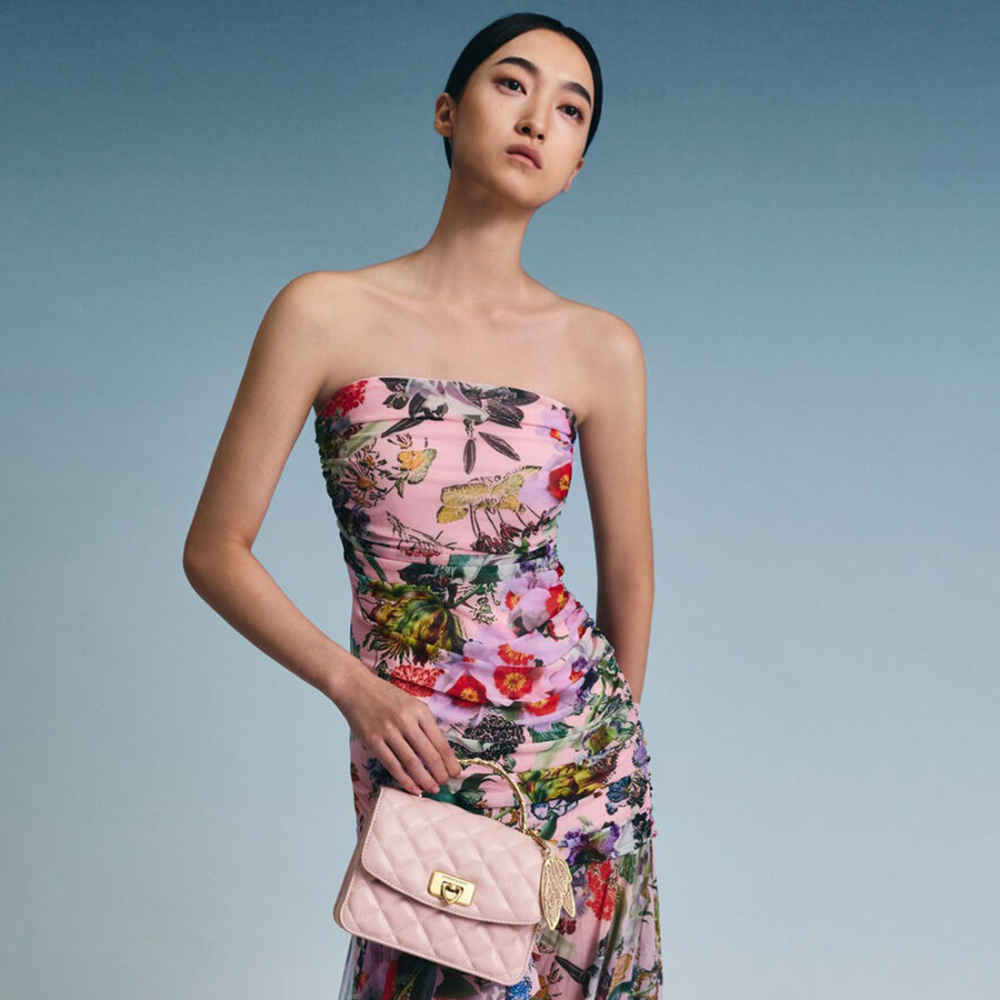 Charles & Keith Cressida Quilted Qiki Pink Sling Bag-10