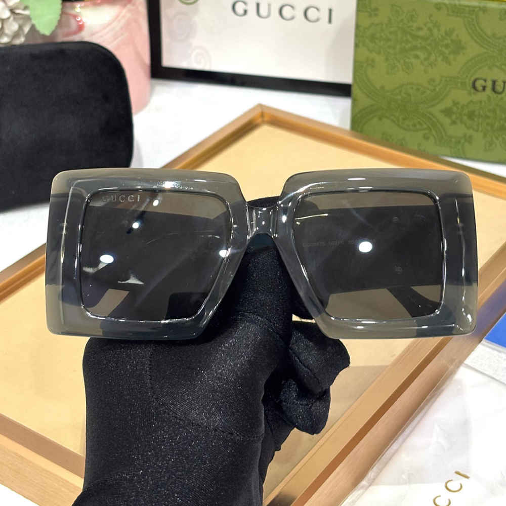 Gucci Oversized Square Grey Women's Sunglasses-thumb-2