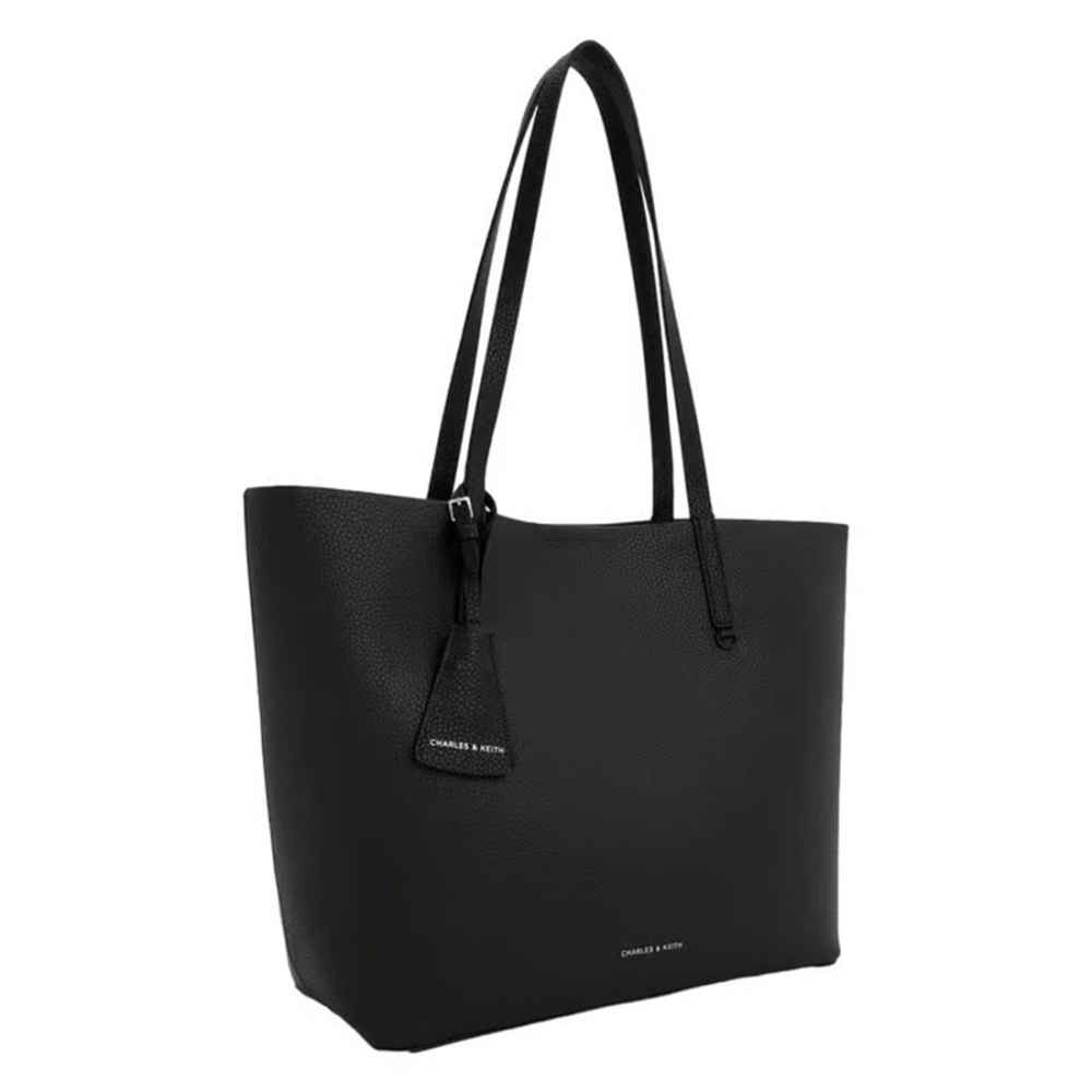 Charles & Keith Beryl Small Black Tote Bag-1