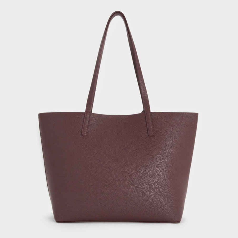 Charles & Keith Beryl Small Wine Tote Bag-thumb-2