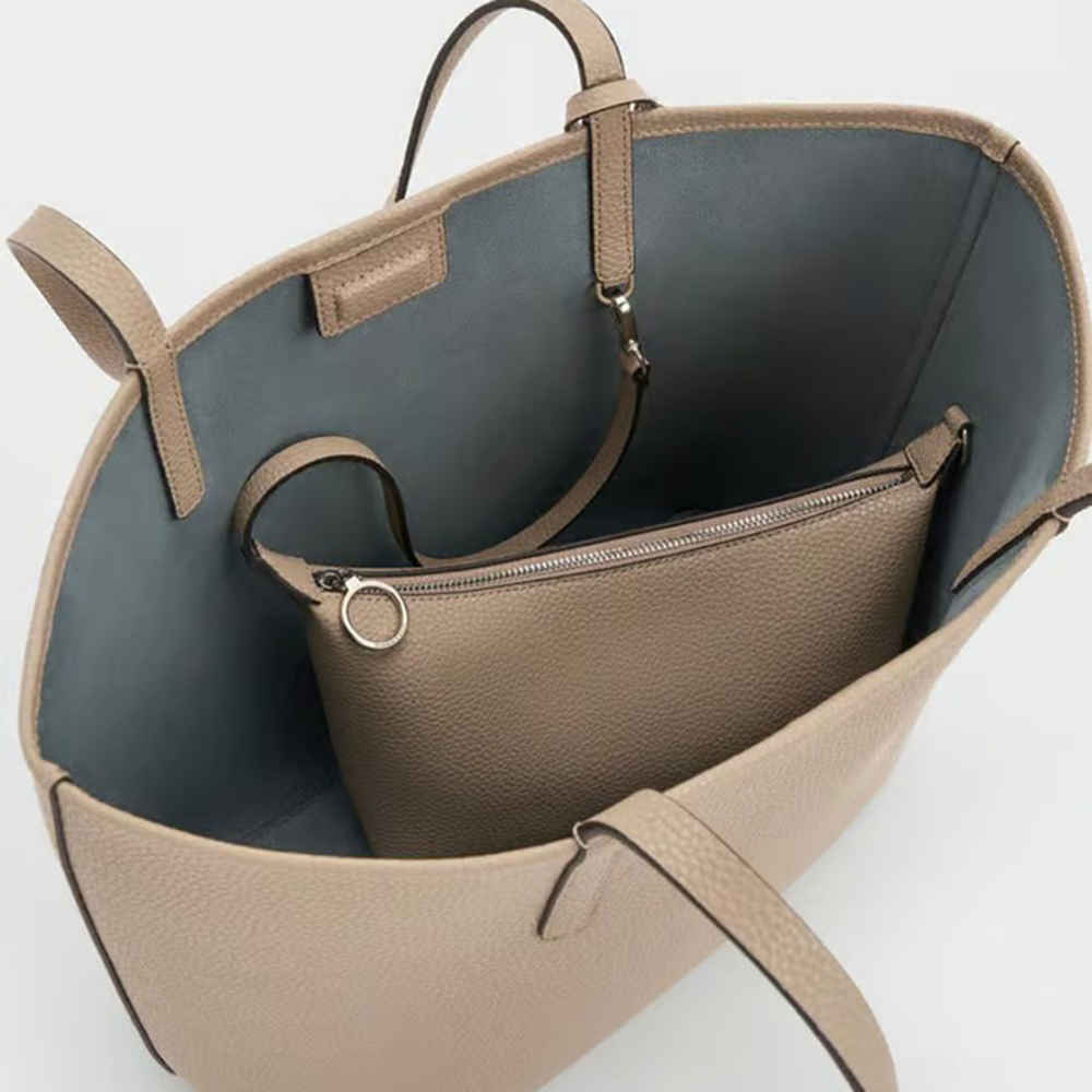 Charles & Keith Beryl Small Beige Tote Bag-4