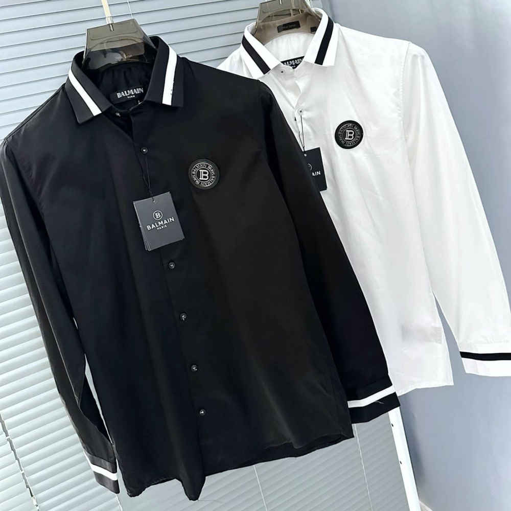 Balmain Embroidered Black Premium Cotton Shirt-6