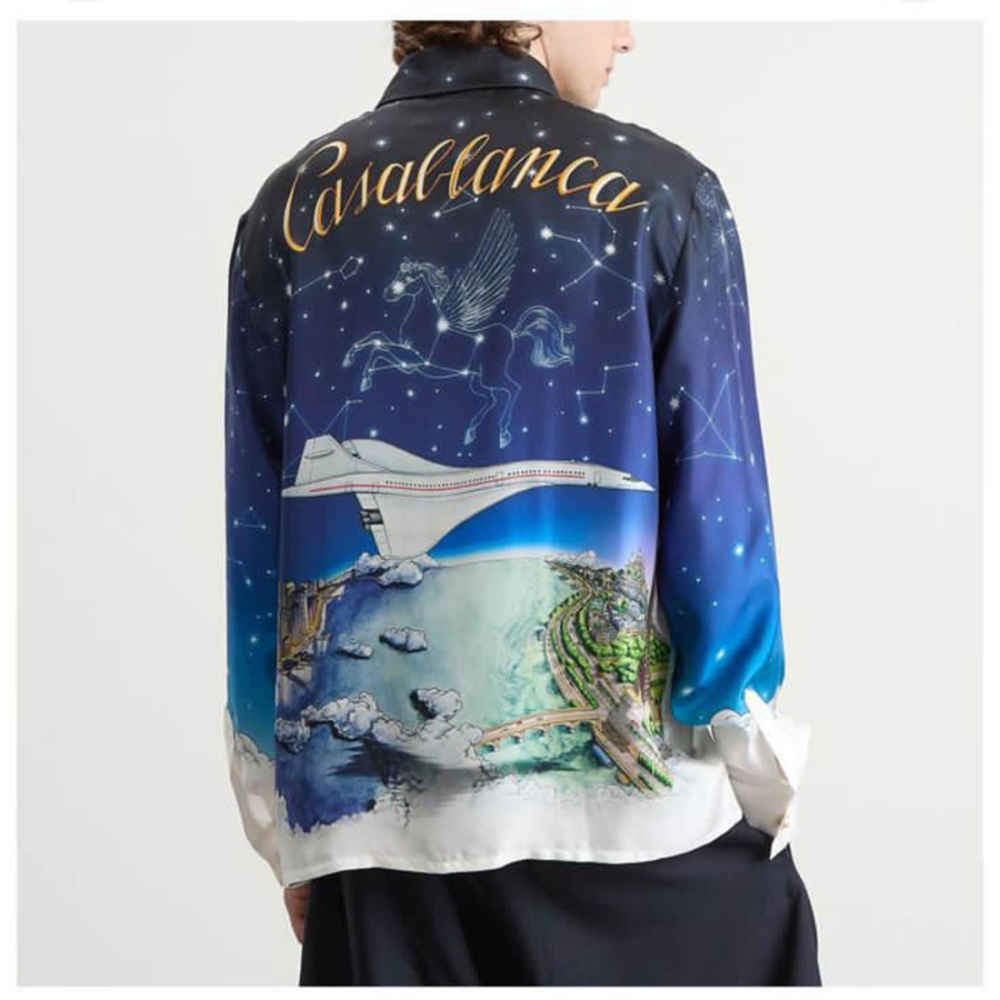 Casablanca Vol De Nuit Silk Shirt-1