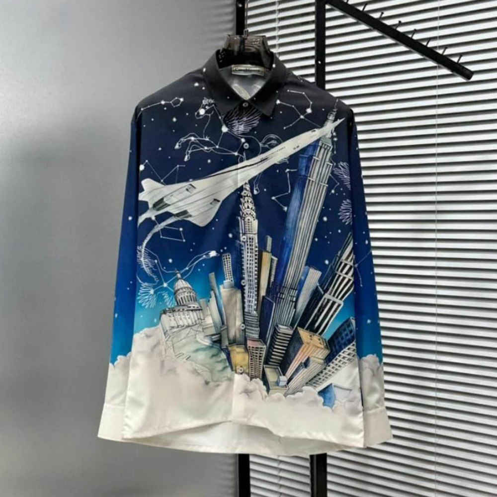 Casablanca Vol De Nuit Silk Shirt-2